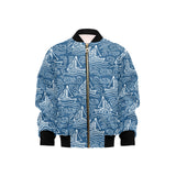 Hand drawn sailboat pattern Kids' Boys' Girls' Bomber Jacket