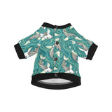 Koi Fish Carp Fish lotus pattern All Over Print Pet Dog Round Neck Fuzzy Shirt