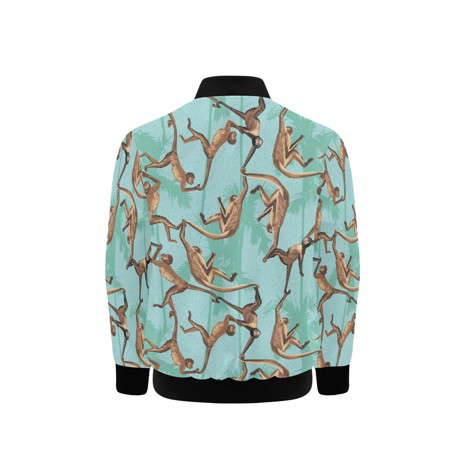 Monkey Palm tree background Kids' Boys' Girls' Bomber Jacket