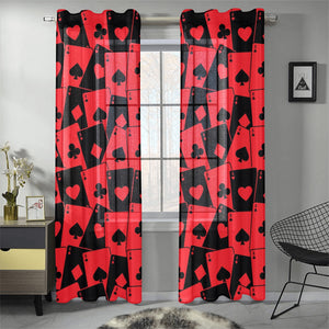 Casino Cards Suits Pattern Print Design 02 Gauze Curtain