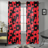 Casino Cards Suits Pattern Print Design 02 Gauze Curtain