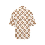 Lion Pattern Print Design 01 Women's All Over Print Hawaiian Shirt
