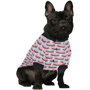 Sausage Pattern Print Design 02 All Over Print Pet Dog Round Neck Fuzzy Shirt