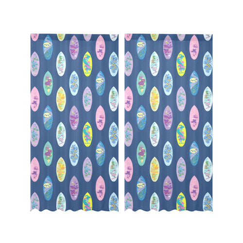 Surfboard Pattern Print Design 03 Gauze Curtain