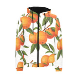 Oranges pattern background Men's Padded Hooded Jacket