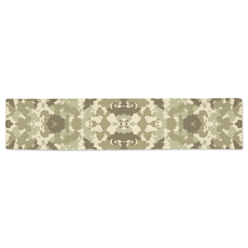 Light Green camouflage pattern Table Runner