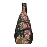 Horse head wild roses pattern All Over Print Chest Bag
