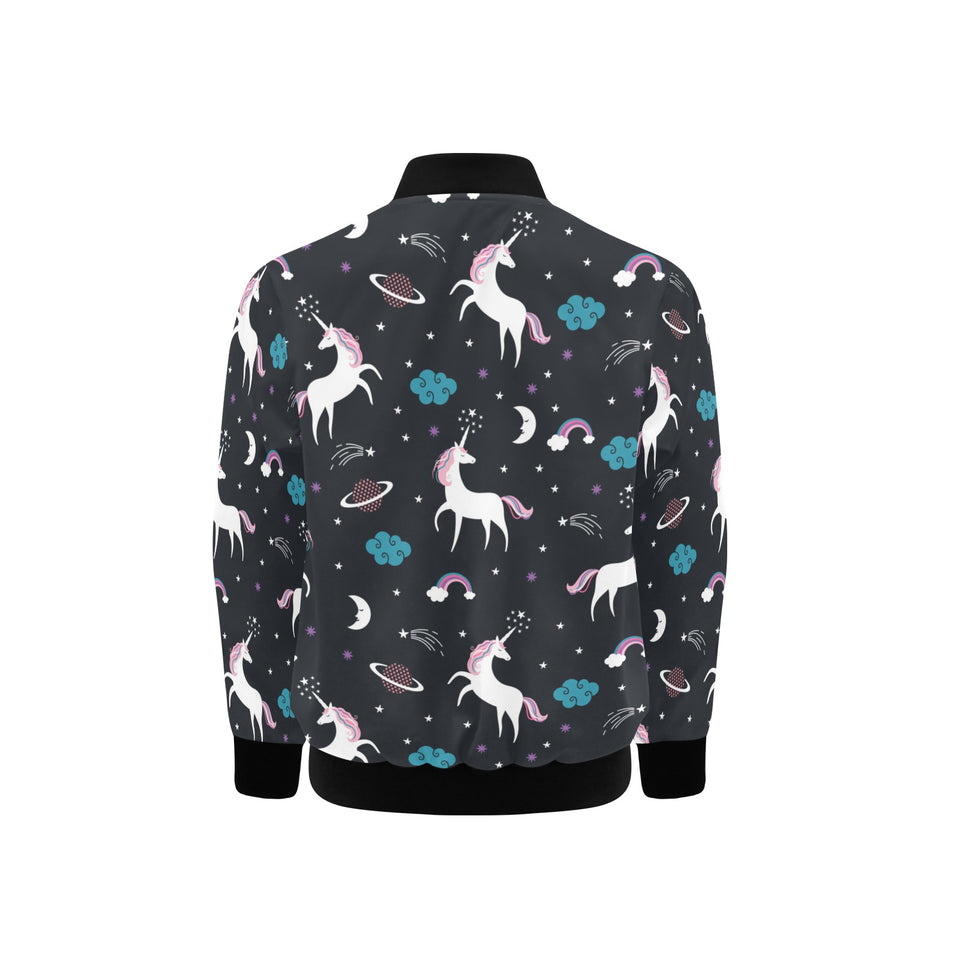 unicorn rainbows moon clound star pattern Kids' Boys' Girls' Bomber Jacket