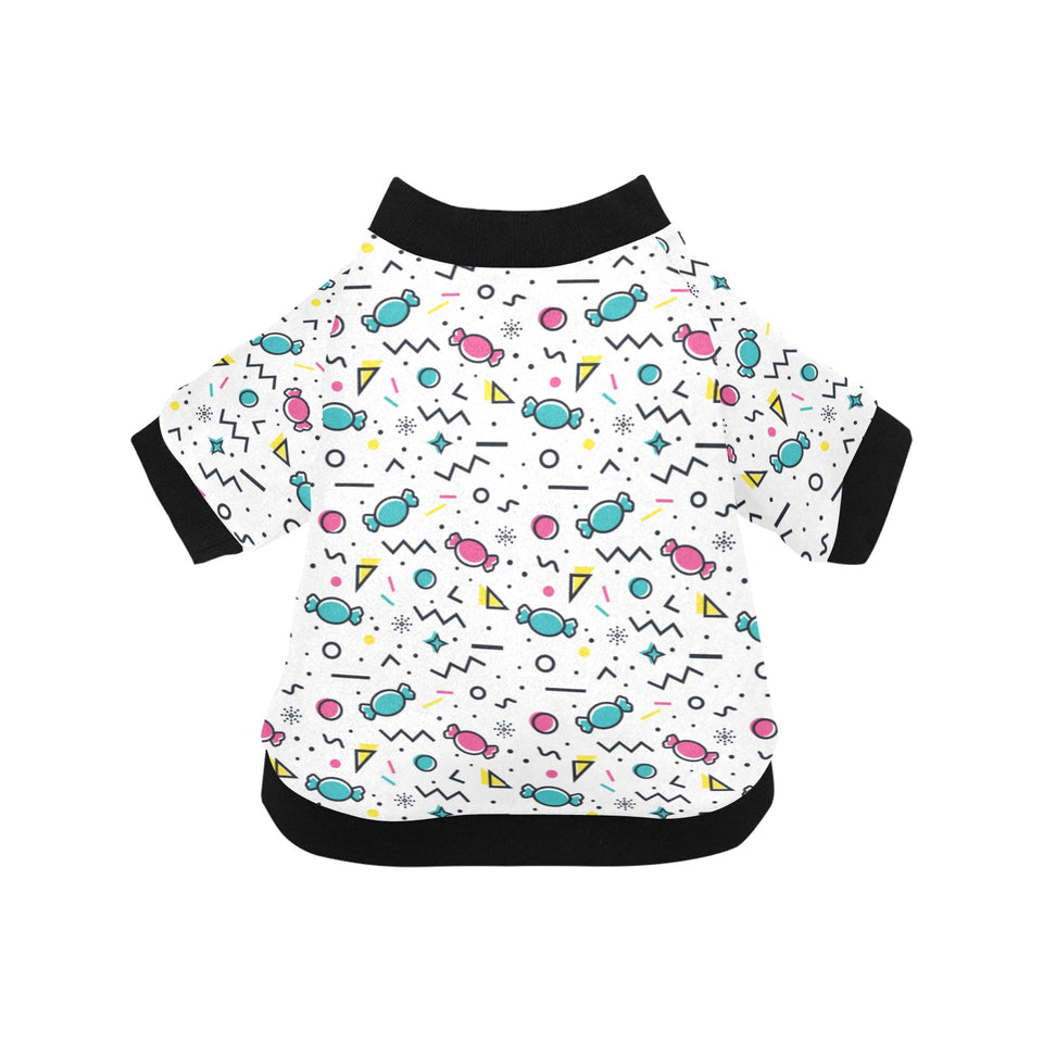 Candy design pattern All Over Print Pet Dog Round Neck Fuzzy Shirt