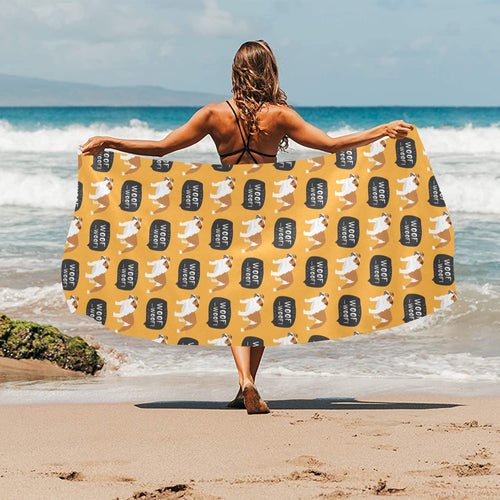 English Bulldog Pattern Print Design 04 Beach Towel