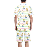 Cute hand drawn mermaid Men's V-Neck Short Pajama Set