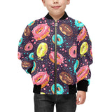 Colorful donut glaze pattern Kids' Boys' Girls' Bomber Jacket