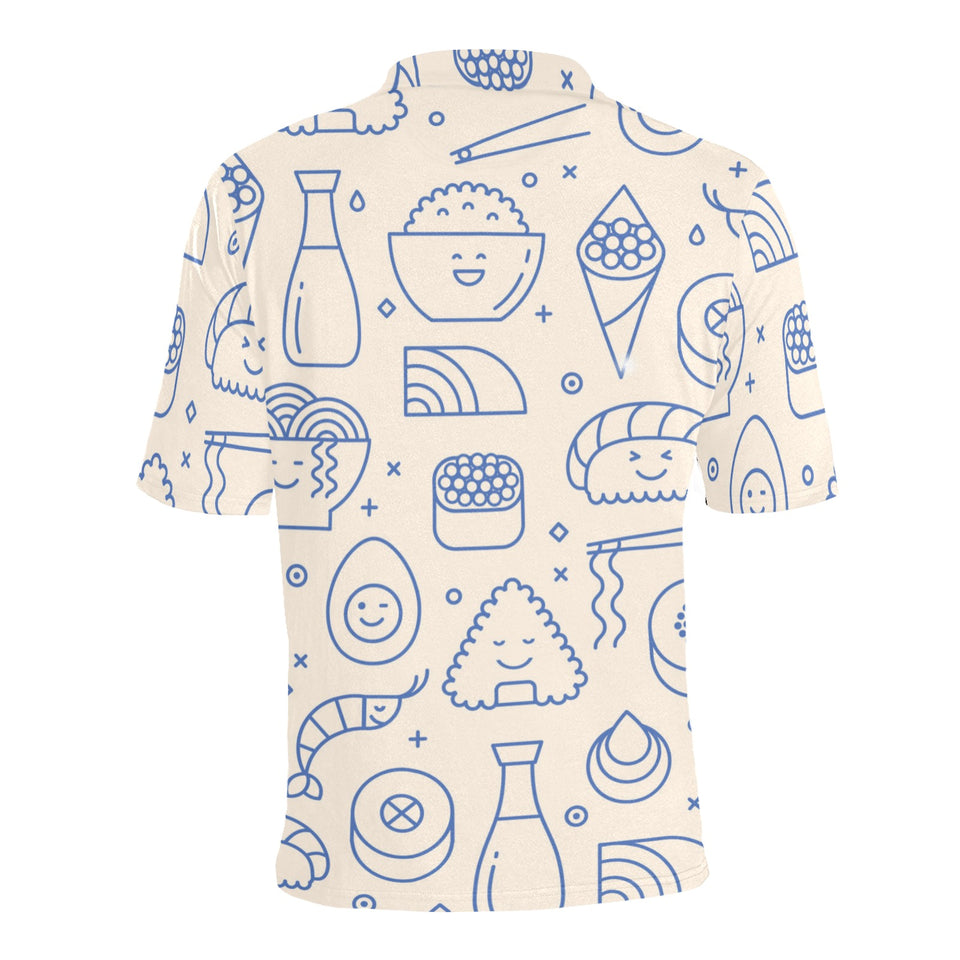 Cute sushi icon pattern Men's All Over Print Polo Shirt