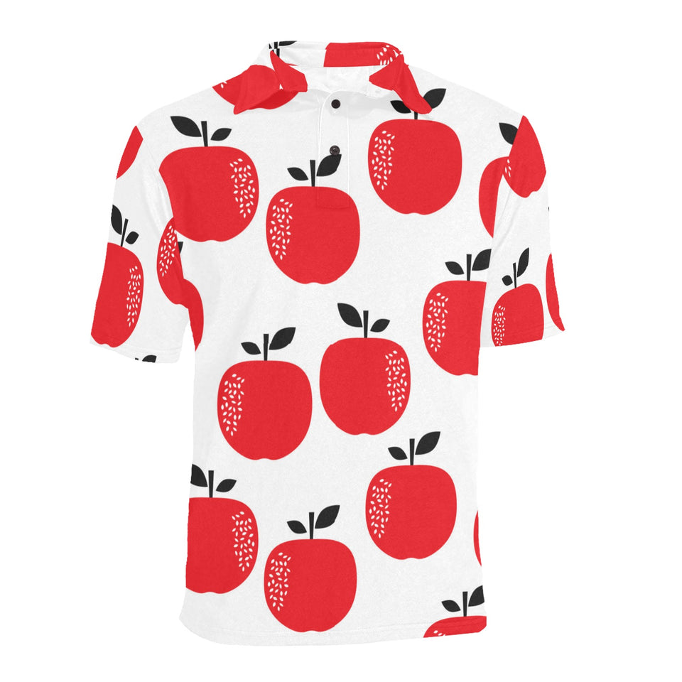 red apples white background Men's All Over Print Polo Shirt