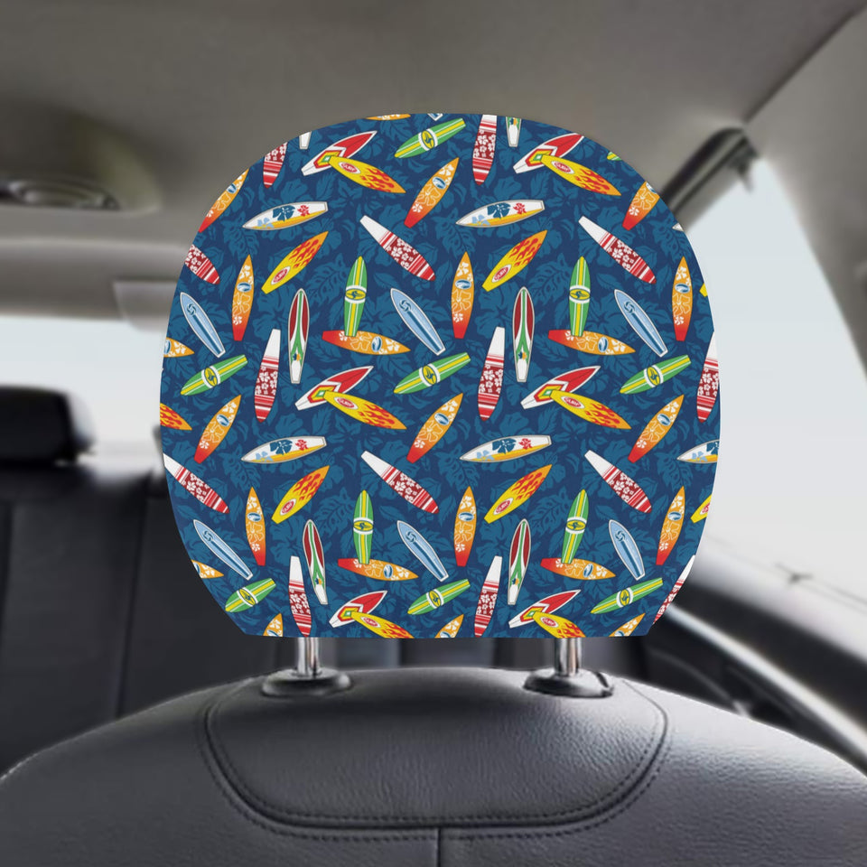 Surfboard Pattern Print Design 01 Car Headrest Cover