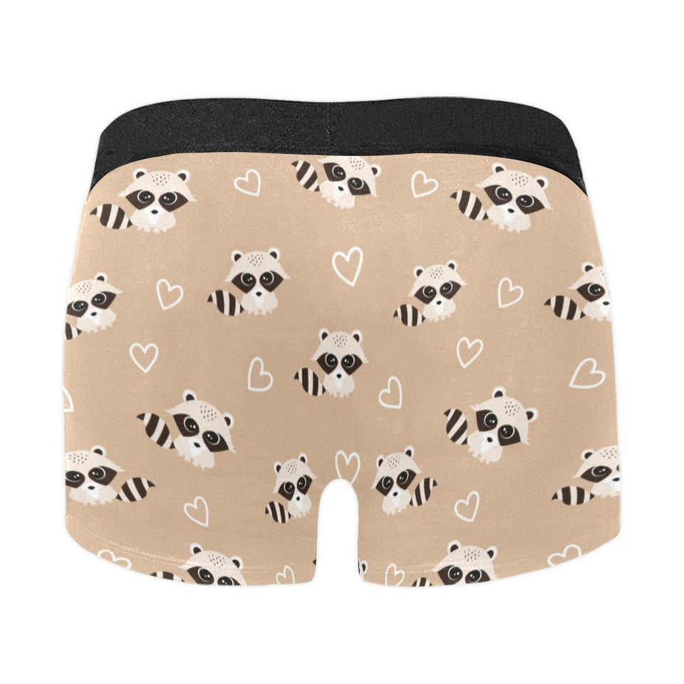 Cute raccoon heart pattern Men's All Over Print Boxer Briefs Men's Underwear