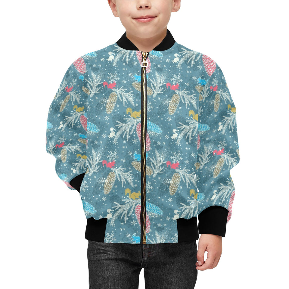 Squirrel Pattern Print Design 01 Kids' Boys' Girls' Bomber Jacket