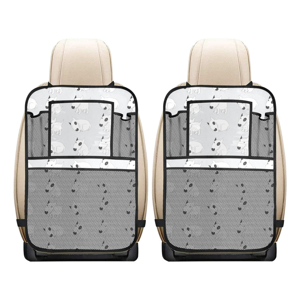 Bull Terrier Pattern Print Design 01 Car Seat Back Organizer