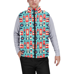 British Pattern Print Design 04 Men's Padded Vest