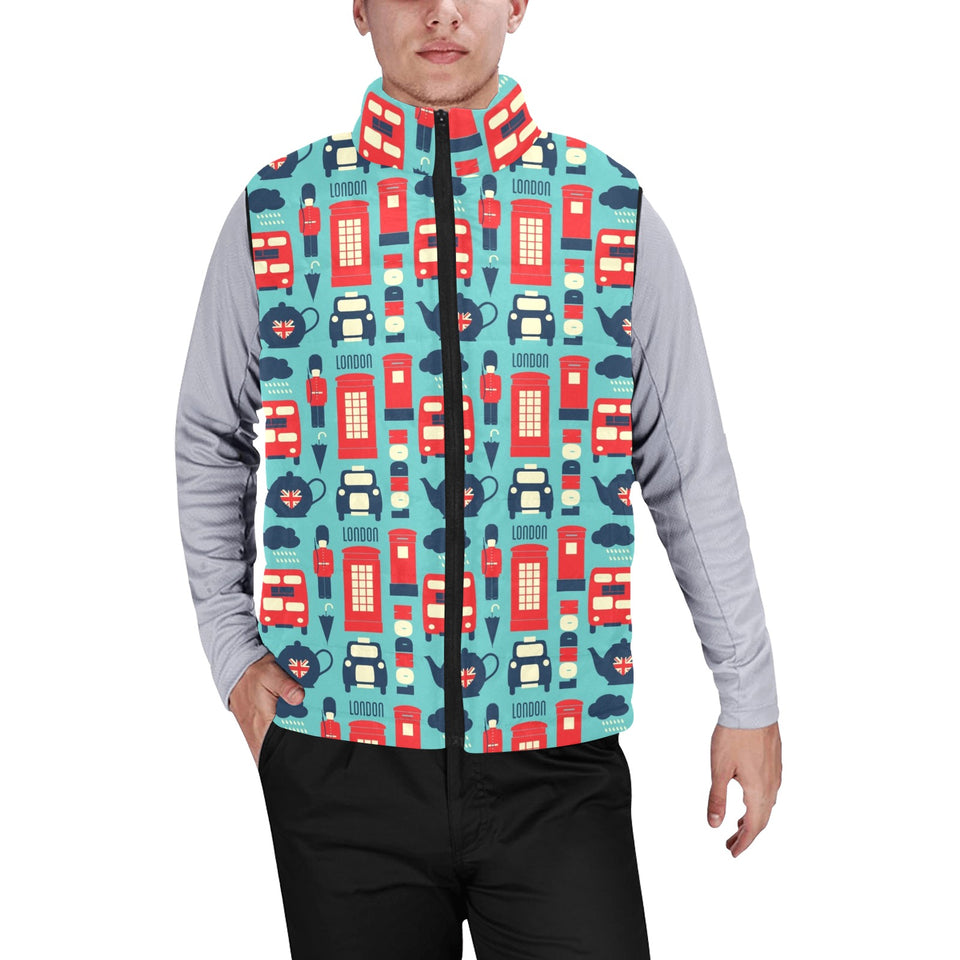 British Pattern Print Design 04 Men's Padded Vest