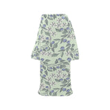 hand drawn blueberry pattern Blanket Robe with Sleeves