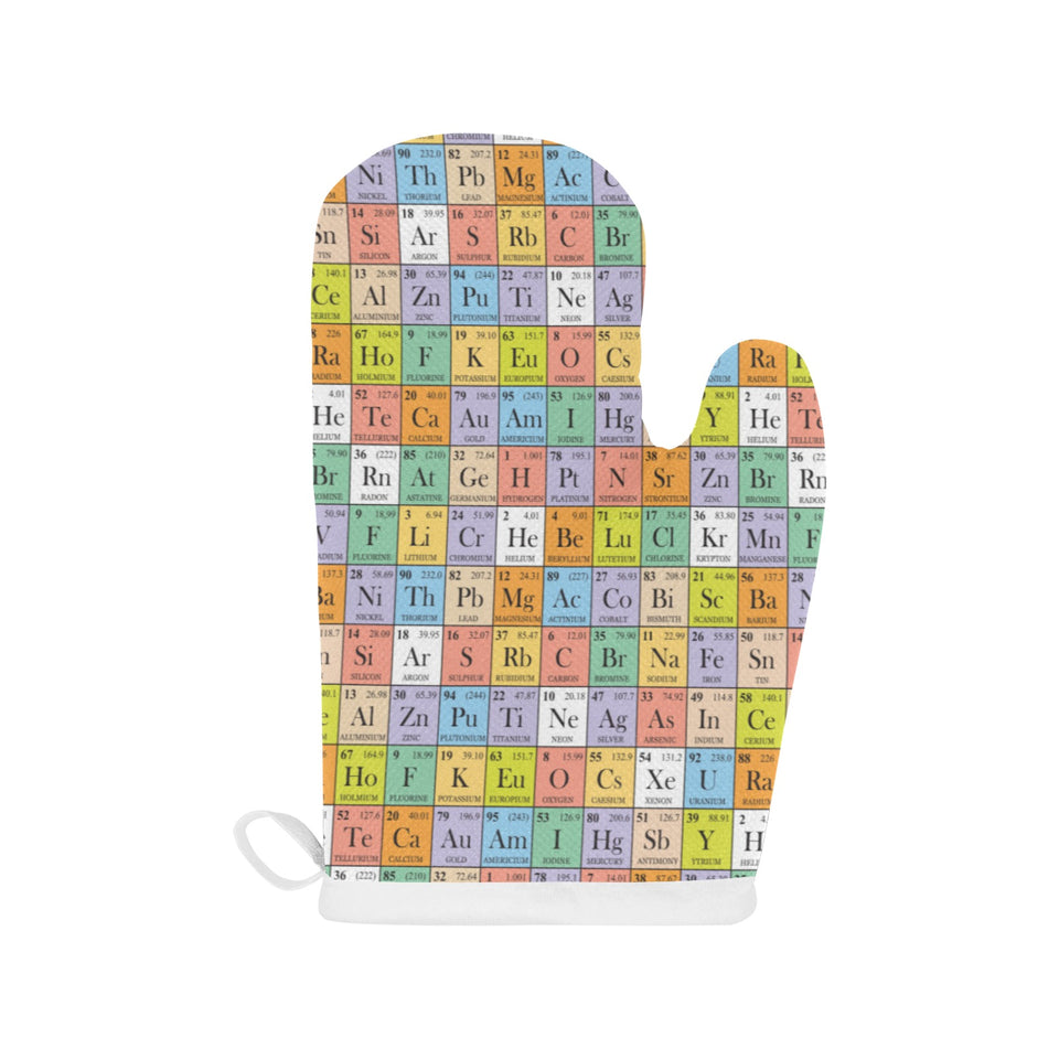 Chemistry Periodic Table Pattern Print Design 01 Heat Resistant Oven Mitts