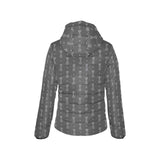 Engine Piston Black Background Pattern Design 02 Women's Padded Hooded Jacket