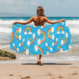 Rainbows Sky Clouds Pattern Beach Towel