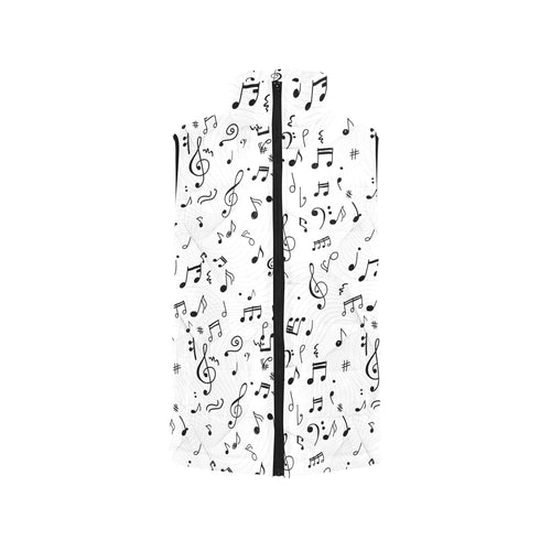 Music Notes Pattern Print Design 04 Men's Padded Vest