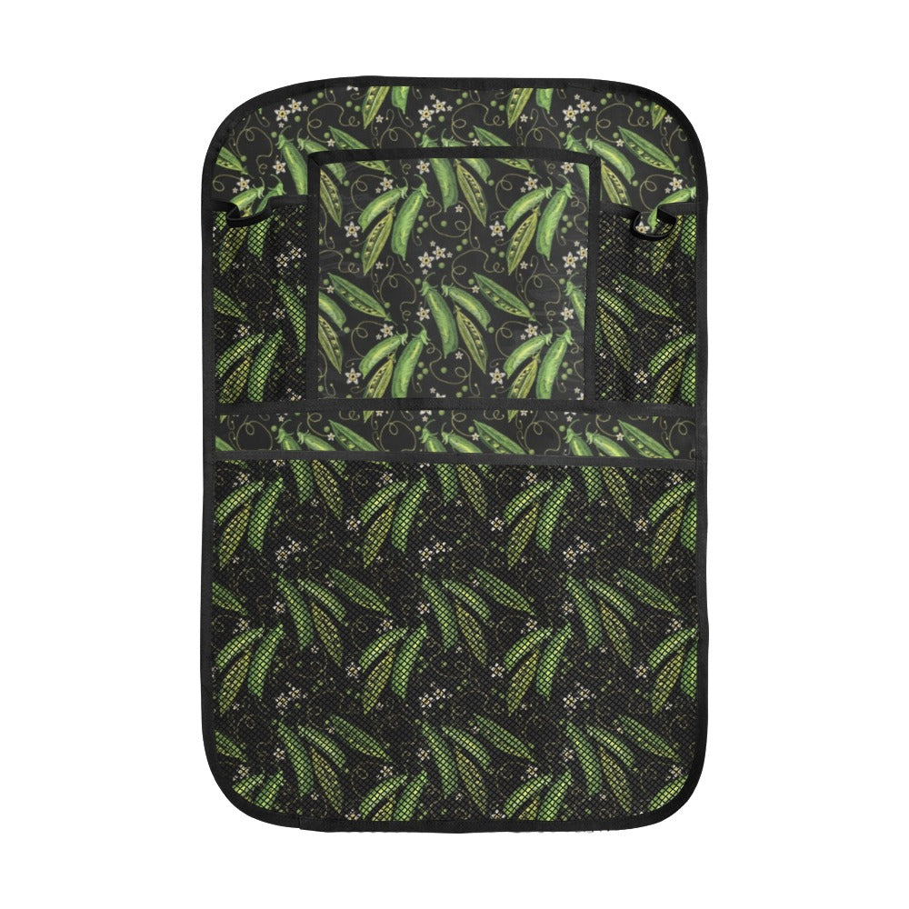 Green Peas Pattern Print Design 02 Car Seat Back Organizer