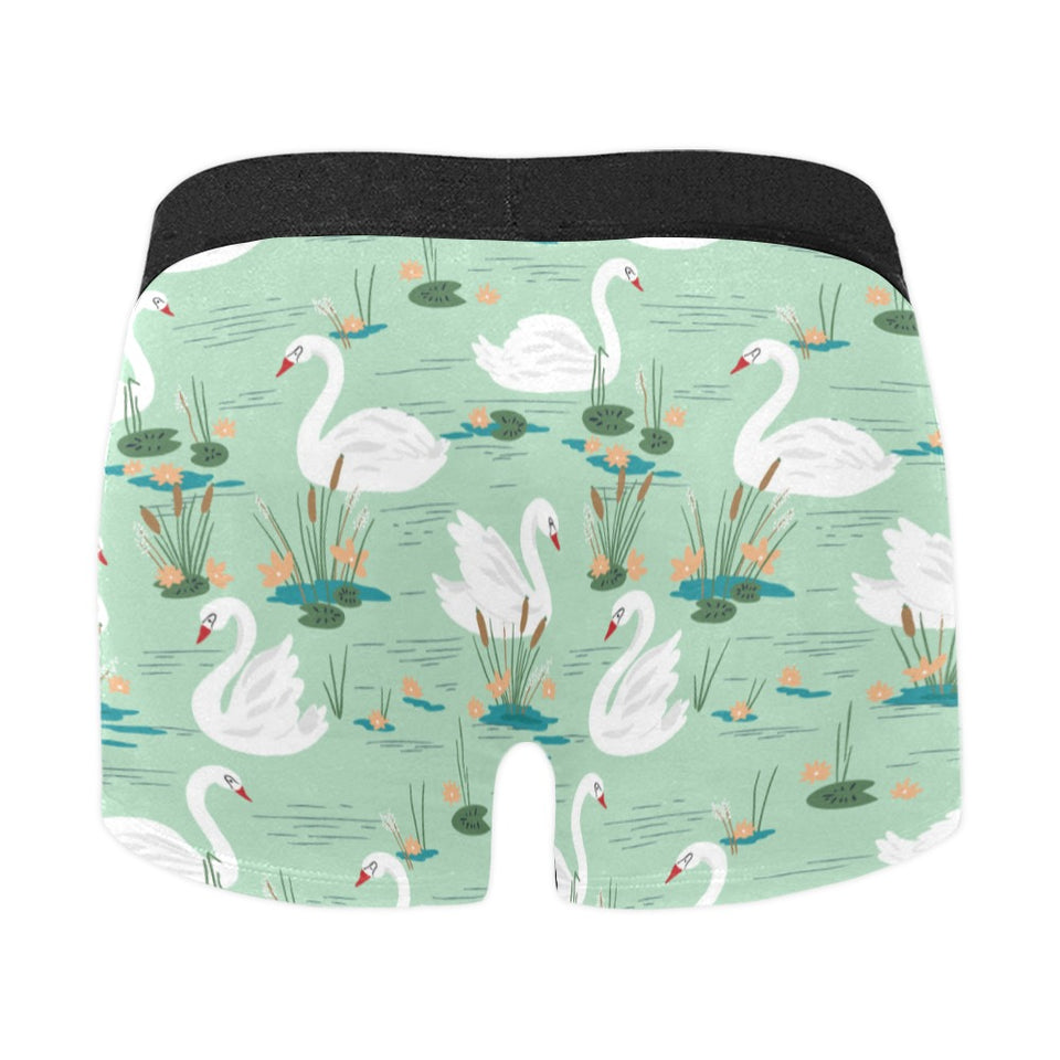White swan lake pattern Men's All Over Print Boxer Briefs Men's Underwear