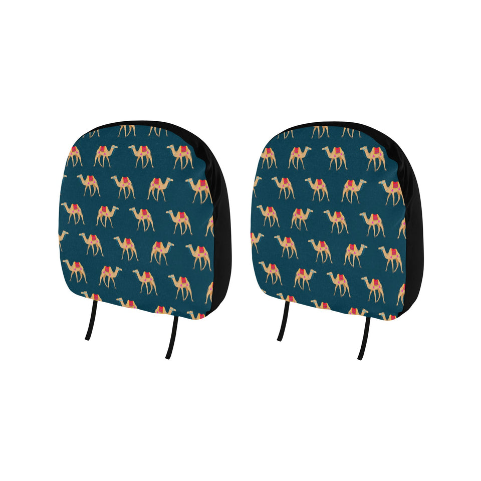 Camel pattern blue blackground Car Headrest Cover