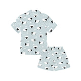 Sheep polka dot cloud pattern Kids' Boys' Girls' V-Neck Short Pajama Set