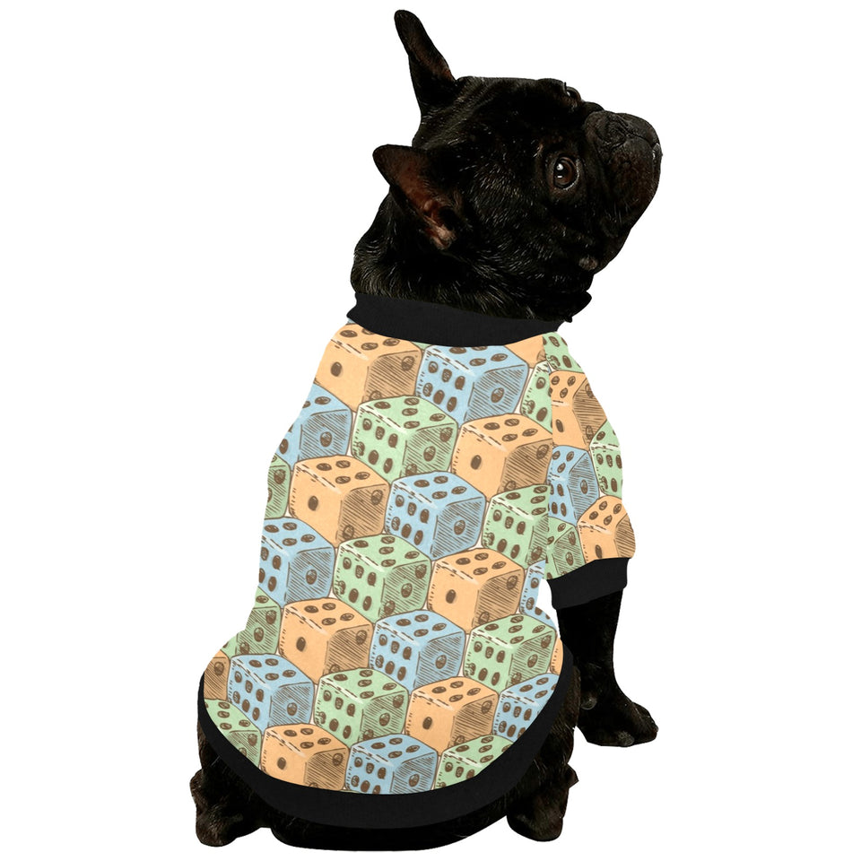 Dice Pattern Print Design 05 All Over Print Pet Dog Round Neck Fuzzy Shirt