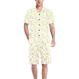Tennis Pattern Print Design 02 Men's V-Neck Short Pajama Set