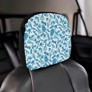 Coral Reef Pattern Print Design 01 Car Headrest Cover