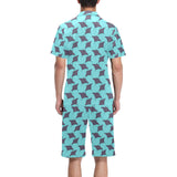 Stingray Pattern Print Design 02 Men's V-Neck Short Pajama Set