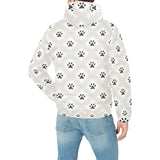 Dog Paws Pattern Print Design 03 Men's Padded Hooded Jacket