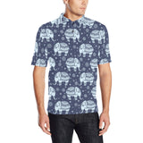 Elephant tribal design pattern Men's All Over Print Polo Shirt