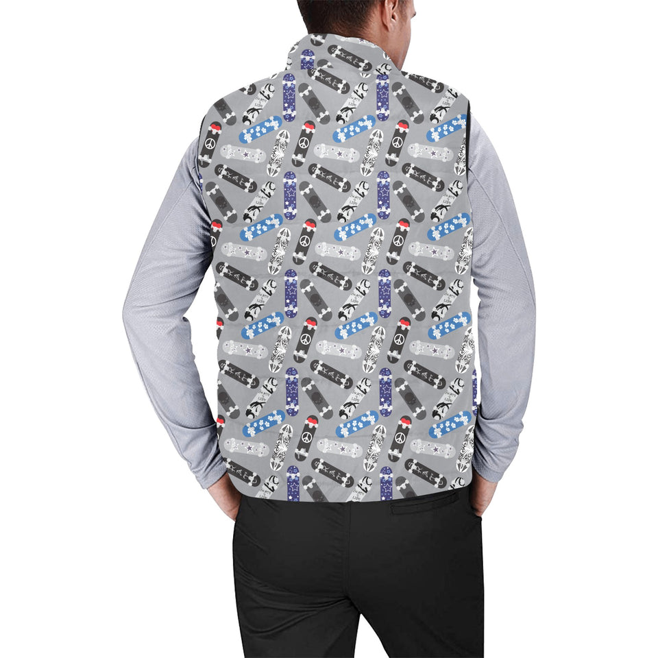 Skate Board Pattern Print Design 03 Men's Padded Vest