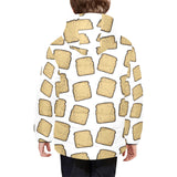 Bread Toast Pattern Print Design 03 Kids' Boys' Girls' Padded Hooded Jacket