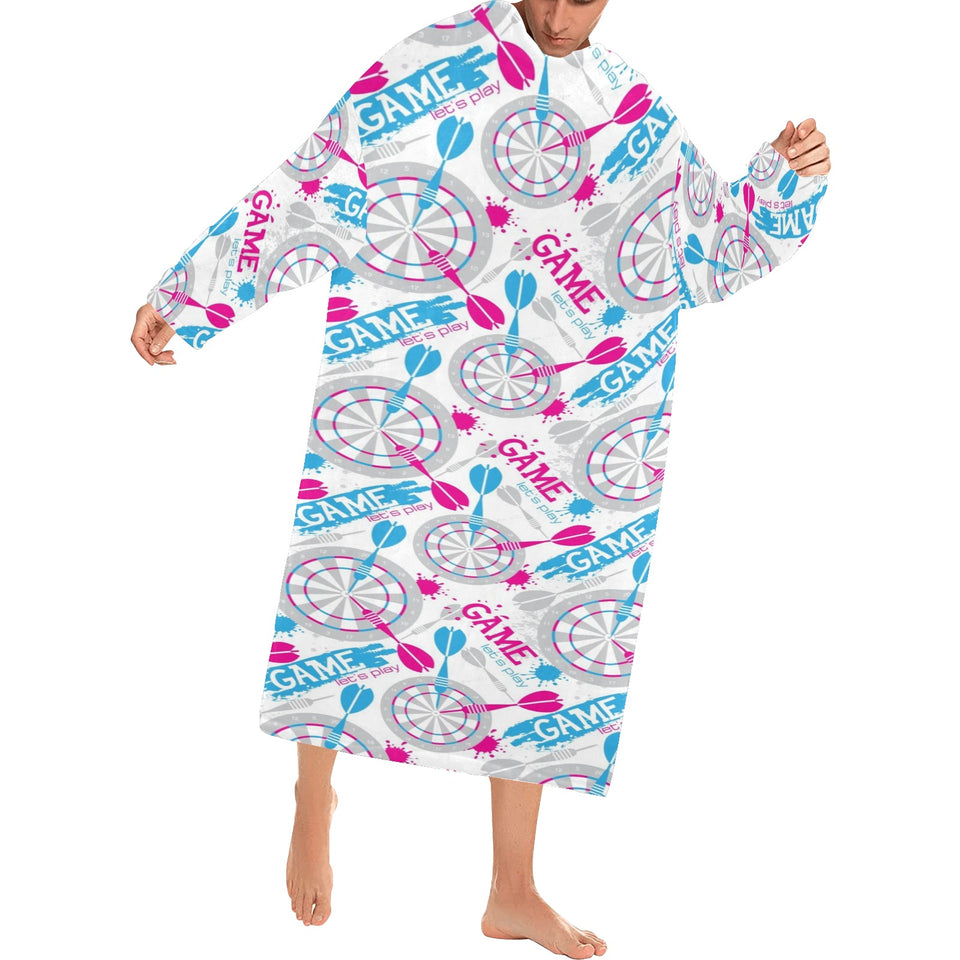 Darts Pattern Print Design 01 Blanket Robe with Sleeves