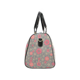 Red gold Sakura cherry blossom gray background Travel Bag