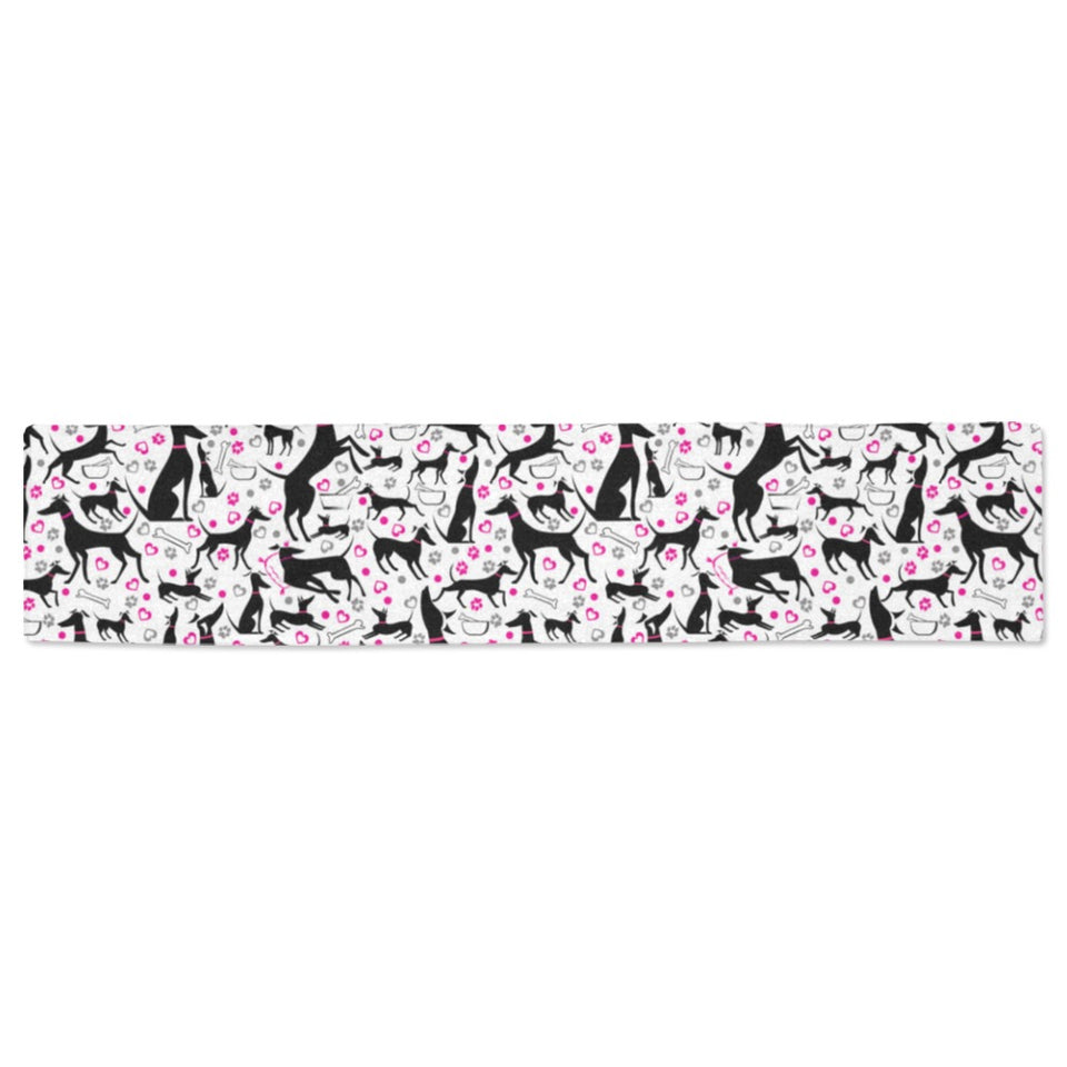 Greyhound Pattern Print Design 02 Table Runner