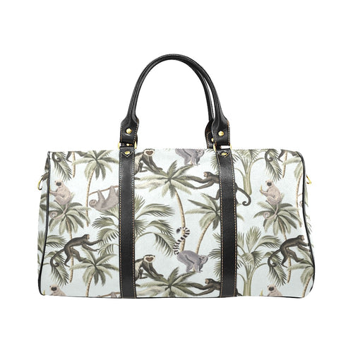 Monkey sloth lemur palm trees pattern Travel Bag