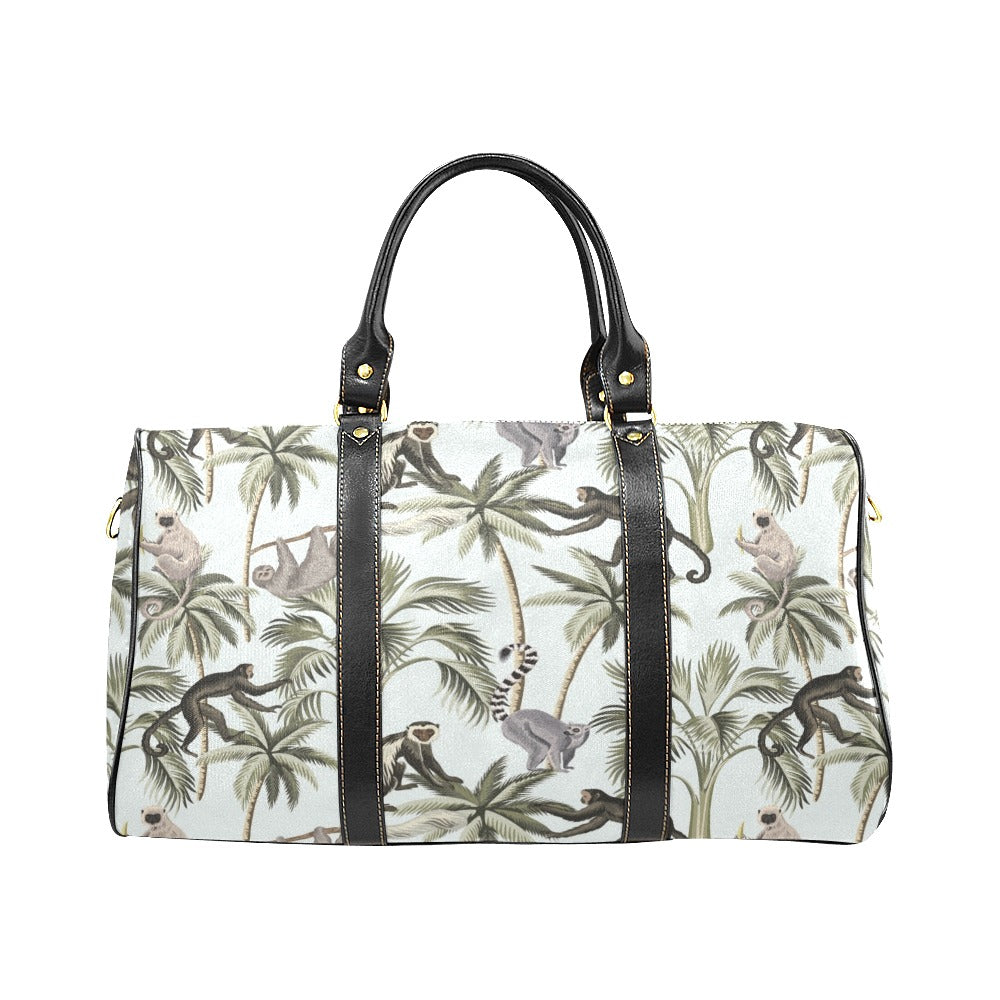 Monkey sloth lemur palm trees pattern Travel Bag