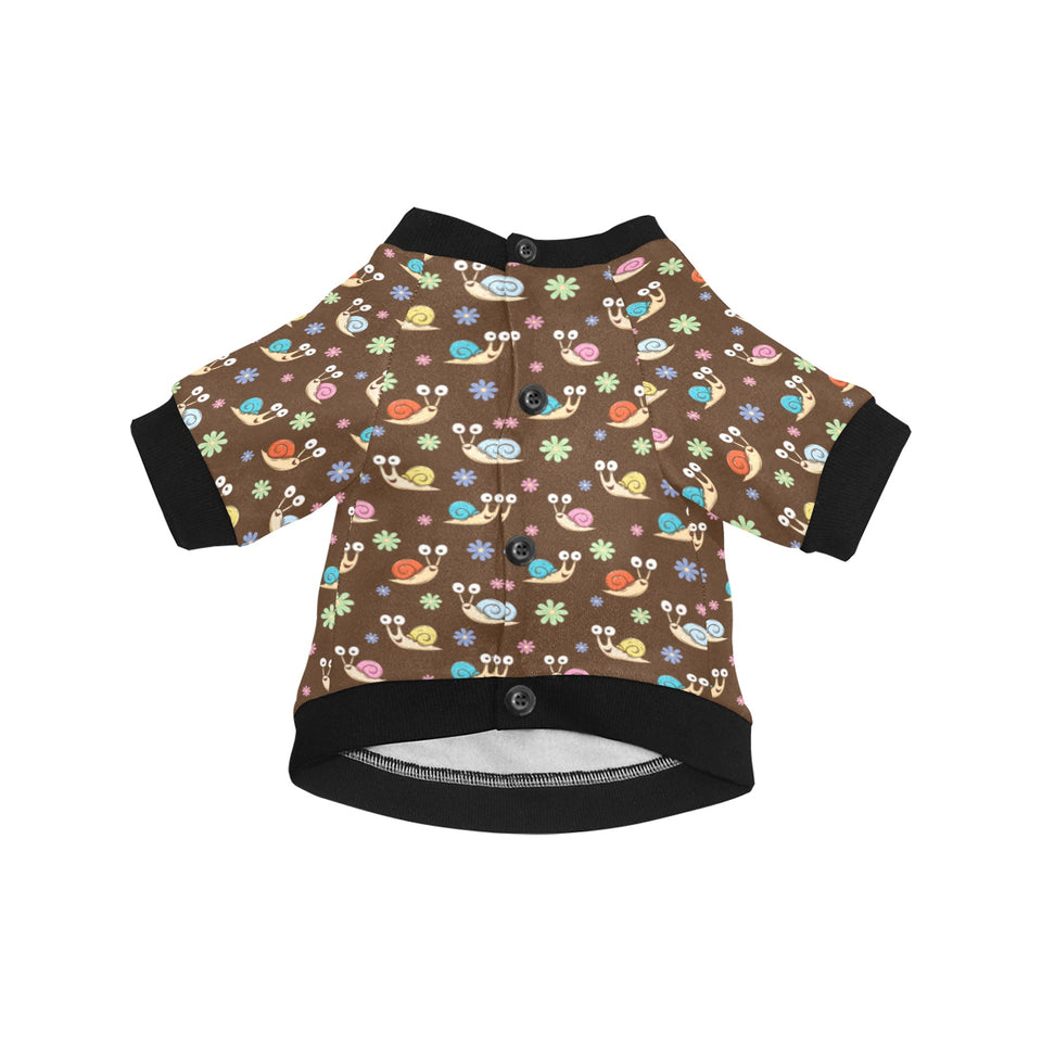 Snail Pattern Print Design 03 All Over Print Pet Dog Round Neck Fuzzy Shirt
