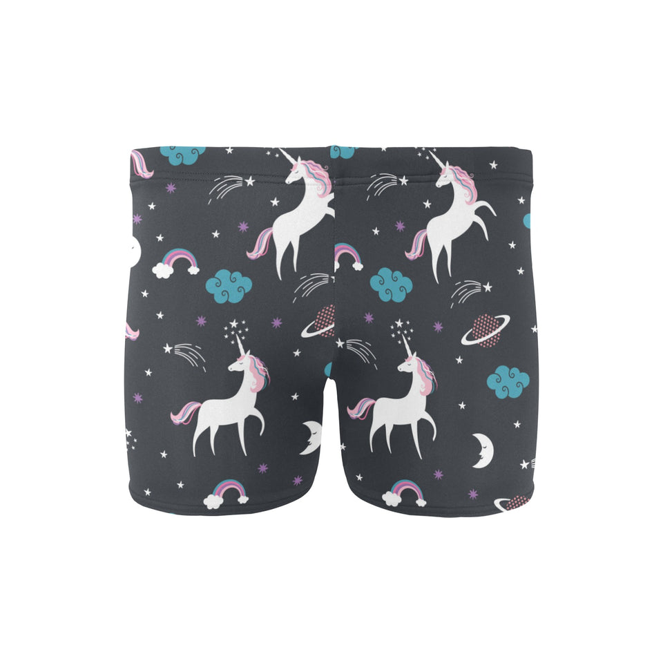 unicorn rainbows moon clound star pattern Men's Swimming Trunks