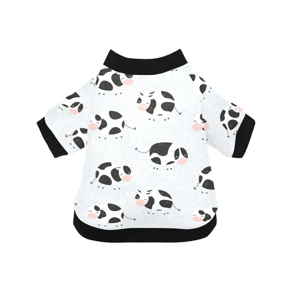 Cute cows pattern All Over Print Pet Dog Round Neck Fuzzy Shirt