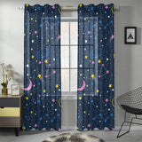 space pattern with planets, comets, constellations Gauze Curtain